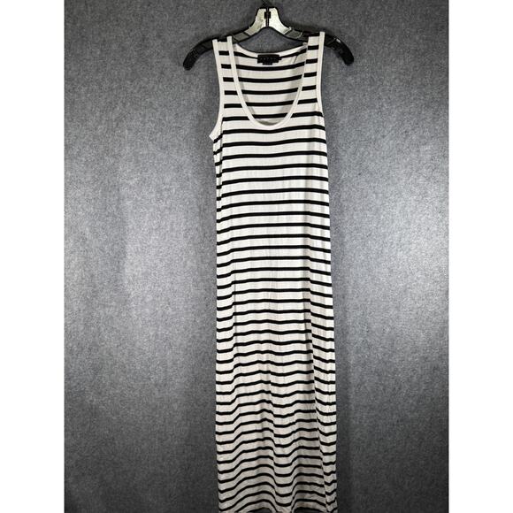 Hatch‎ Maternity Tank Dress Women’s Petite Sleeveless Black Striped Maxi Stretch - Picture 1 of 7
